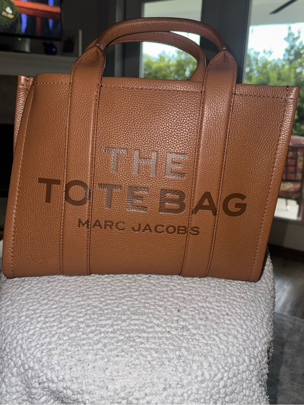 Marc Jacobs Tan Pebbled Leather Tote Bag